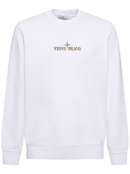 Stone Island: Crewneck sweatshirt - Weiß - men_0 | Luisa Via Roma