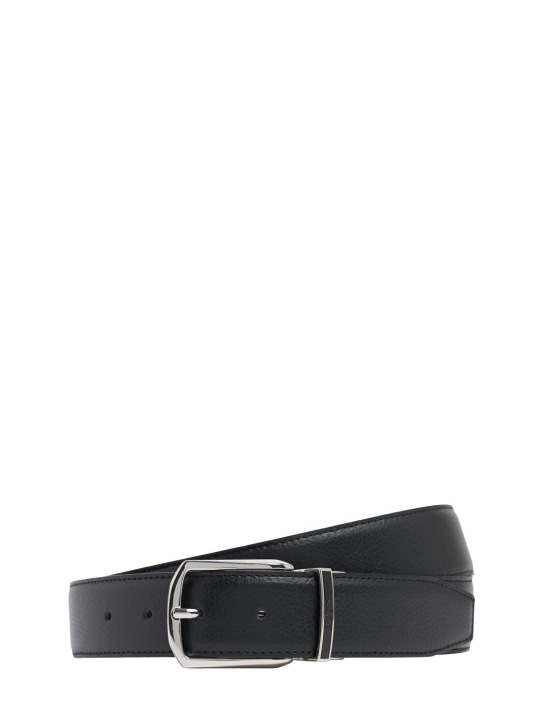 Boss: Omnie reversible leather belt - Siyah - men_0 | Luisa Via Roma