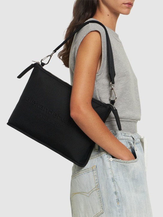 Alexander Wang: Punch tech nylon shoulder bag - Black - women_1 | Luisa Via Roma