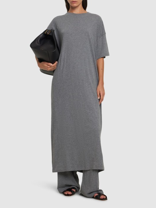 The Row: Simo cotton jersey long dress - Grey - women_1 | Luisa Via Roma