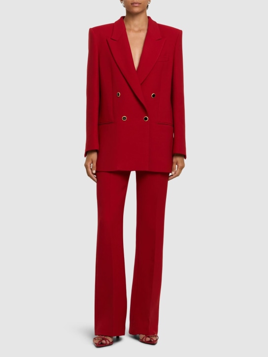Alessandra Rich: Oversized, zweireihiger Blazer aus Wolle - Rot - women_1 | Luisa Via Roma