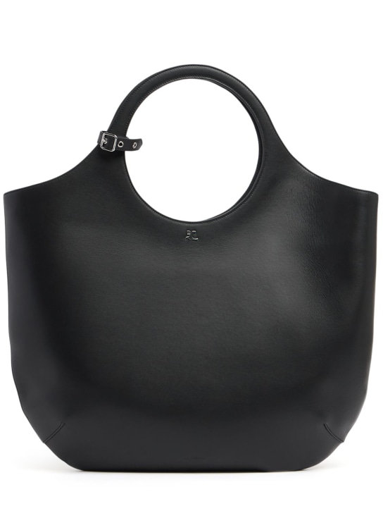 Courreges: Large Holy leather tote - Black - women_0 | Luisa Via Roma