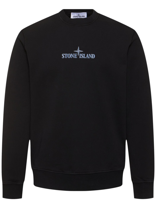Stone Island: Crewneck sweatshirt - 블랙 - men_0 | Luisa Via Roma