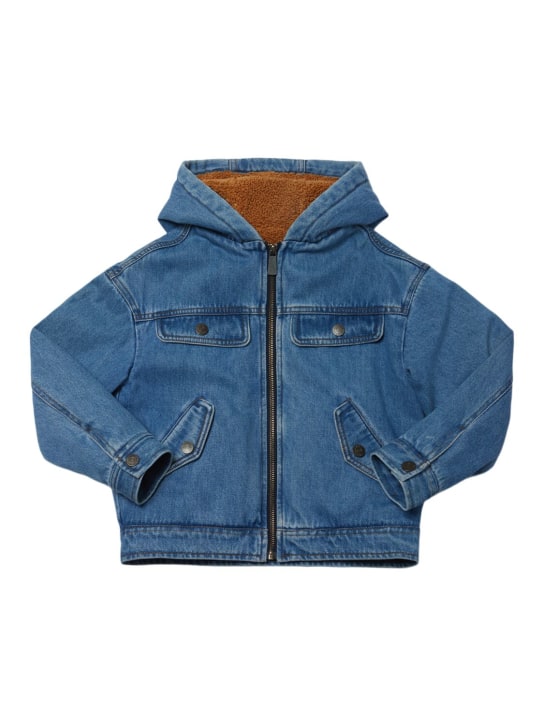 Moschino: Giacca in denim / cappuccio - Blu - kids-boys_0 | Luisa Via Roma