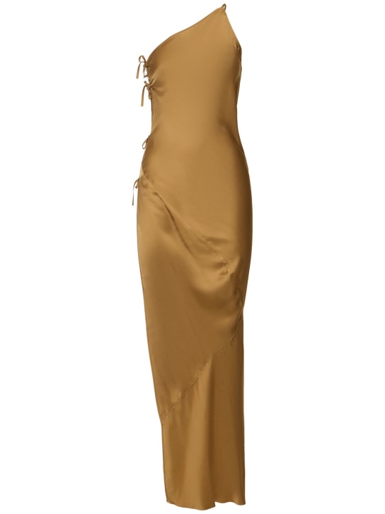 Rick Owens: Taco charmeuse one strap midi dress - Gelb - women_0 | Luisa Via Roma