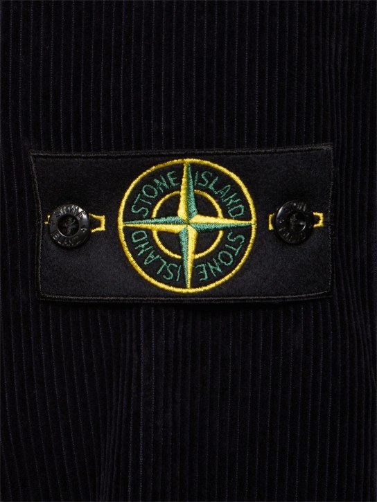 Stone Island: Cotton zip overshirt - Navy - men_1 | Luisa Via Roma
