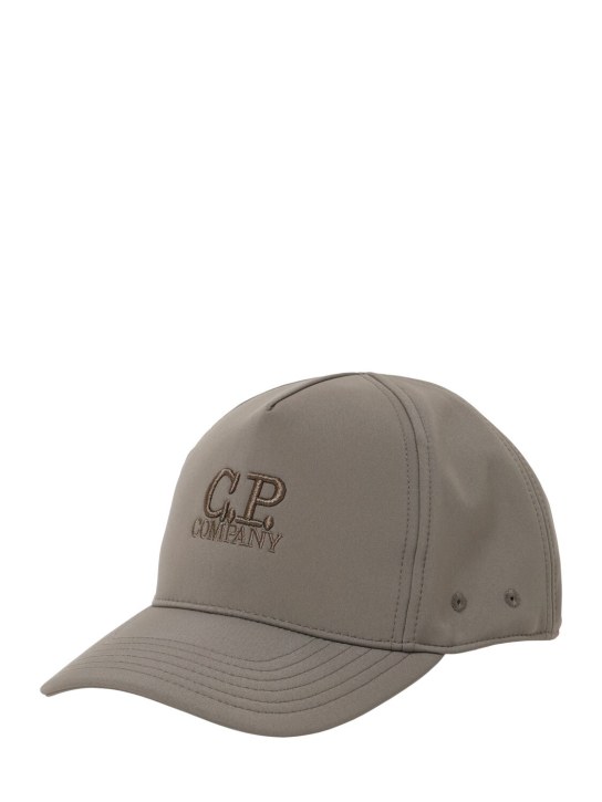 C.P. Company: Logo embroidery poly baseball hat - Brown - kids-boys_1 | Luisa Via Roma