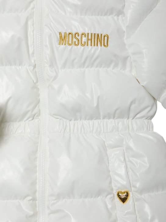 Moschino: Doudoune en nylon imprimé - Blanc - kids-girls_1 | Luisa Via Roma