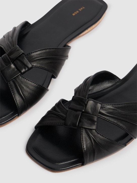 The Row: 10mm Soft Knot leather sandals - Black/Cork - women_2 | Luisa Via Roma