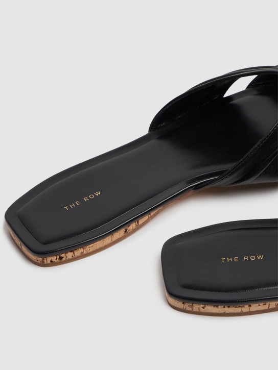 The Row: 10mm Soft Knot leather sandals - Black/Cork - women_4 | Luisa Via Roma
