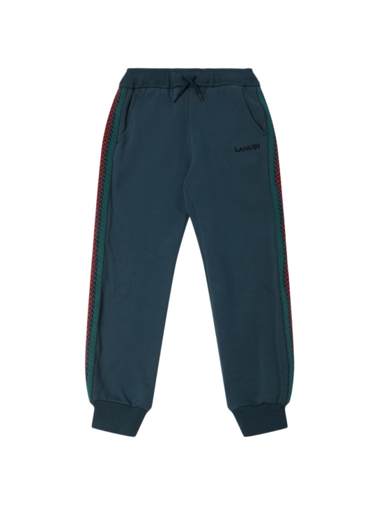 Lanvin: Cotton sweatpants - Blue - kids-girls_0 | Luisa Via Roma