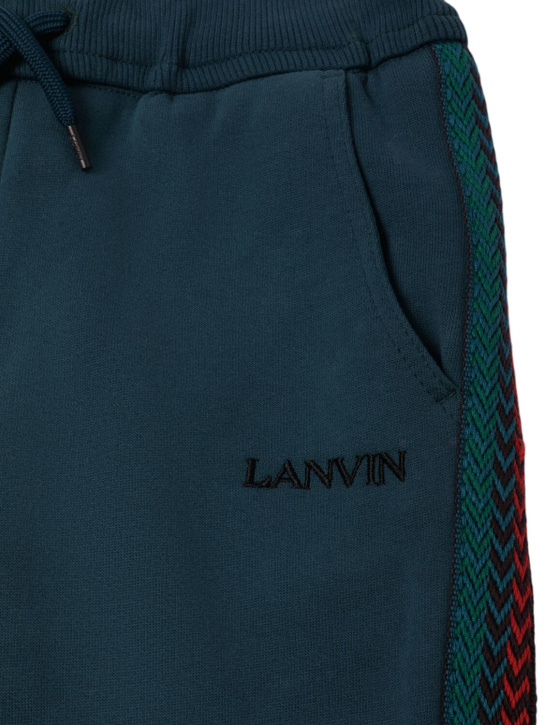 Lanvin: Cotton sweatpants - Blue - kids-girls_1 | Luisa Via Roma