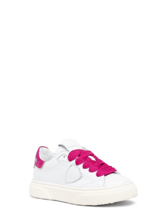 PHILIPPE MODEL: Sneakers in pelle - Bianco/Fucsia - kids-girls_1 | Luisa Via Roma