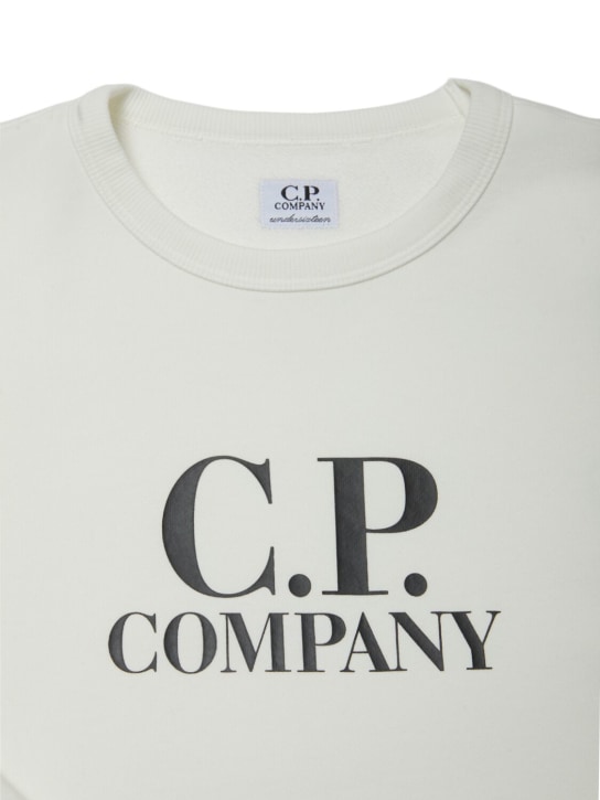 C.P. Company: Printed cotton crewneck sweatshirt - White - kids-boys_1 | Luisa Via Roma