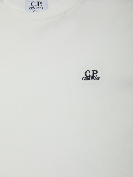 C.P. Company: Cotton jersey long sleeve t-shirt - White - kids-boys_1 | Luisa Via Roma