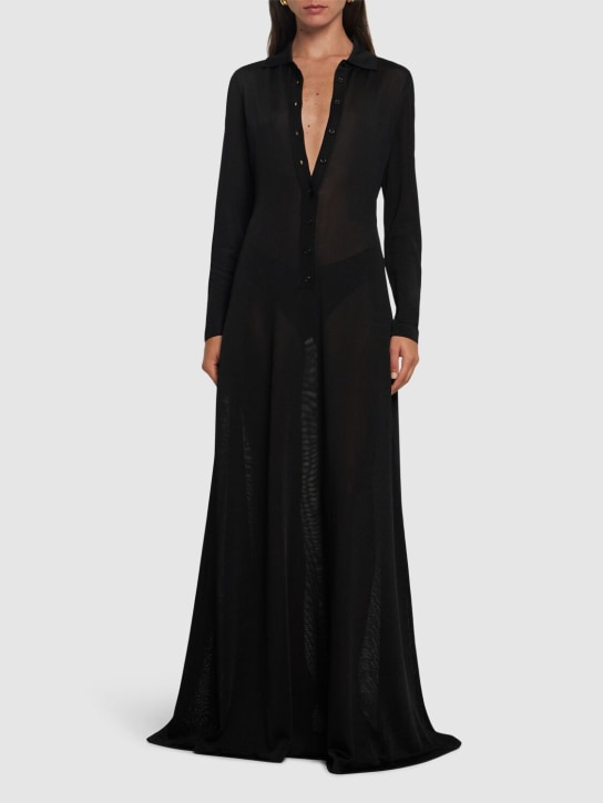 Tom Ford: Slinky viscose long dress - Black - women_1 | Luisa Via Roma