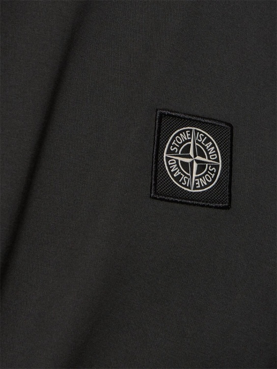 Stone Island: Cotton short sleeve t-shirt - Lead Grey - men_1 | Luisa Via Roma