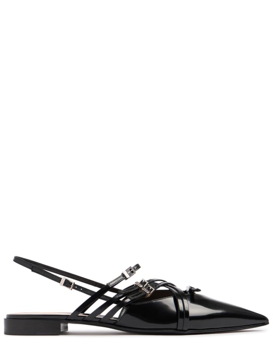 Gucci: 15mm leather strappy ballet flats - 黑色 - women_0 | Luisa Via Roma