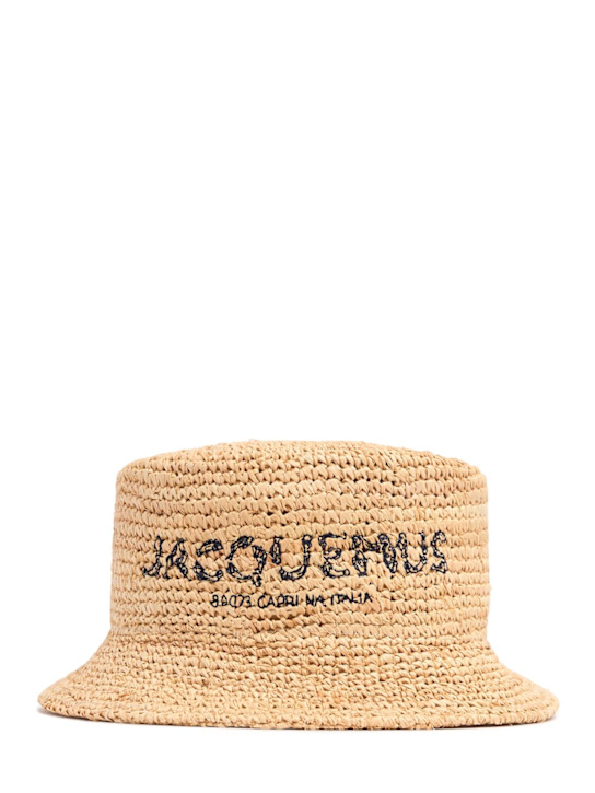 Jacquemus: Le Bob Pesco raffia effect bucket hat - women_0 | Luisa Via Roma