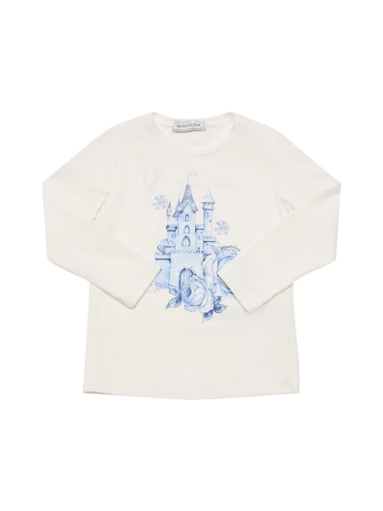 Monnalisa: T-shirt Frozen in jersey di cotone stampato - kids-girls_0 | Luisa Via Roma
