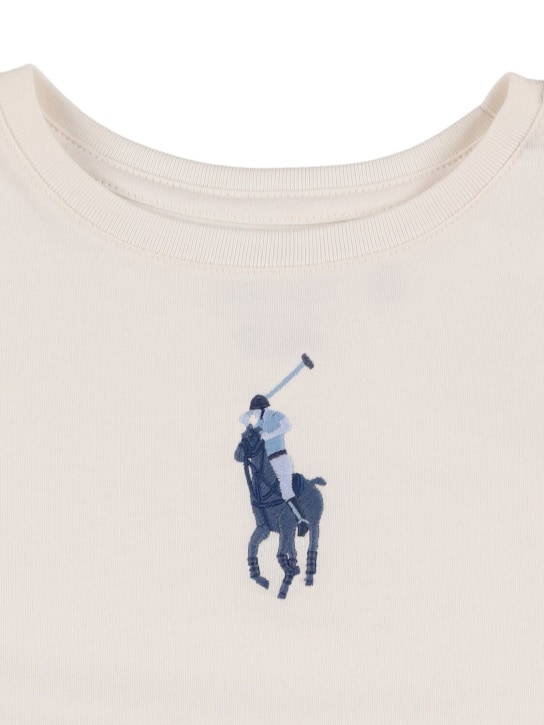 Polo Ralph Lauren: Logo cotton jersey cropped t-shirt - Beyaz - kids-girls_1 | Luisa Via Roma