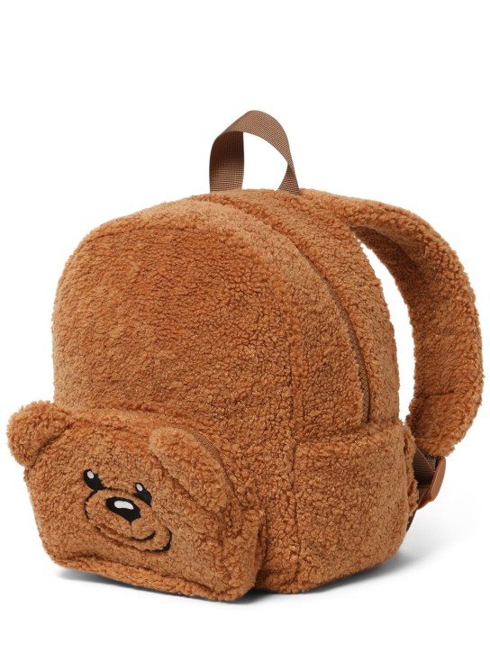 Moschino: Faux fur bear backpack - Brown - kids-girls_1 | Luisa Via Roma