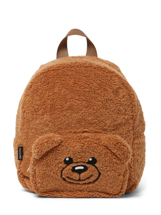 Moschino: Mochila de pelo sintético - Café - kids-girls_0 | Luisa Via Roma