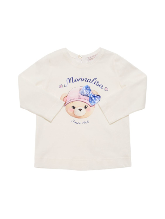 Monnalisa: T-shirt in jersey di cotone stampato - kids-girls_0 | Luisa Via Roma