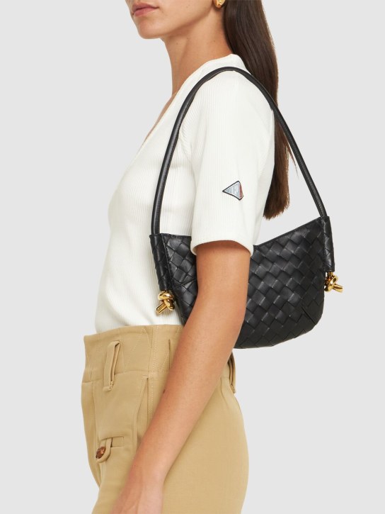 Bottega Veneta: Mini Solstice leather shoulder bag - Black - women_1 | Luisa Via Roma