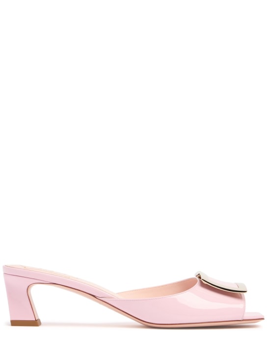 Roger Vivier: 45mm Trompette patent leather mules - women_0 | Luisa Via Roma