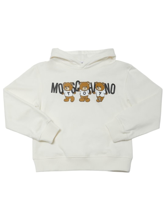 Moschino: 棉质连帽卫衣 - 白色 - kids-boys_0 | Luisa Via Roma