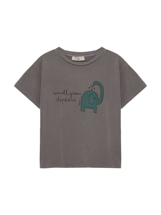 Weekend House Kids: Printed organic cotton blend  t-shirt - Brown - kids-boys_0 | Luisa Via Roma