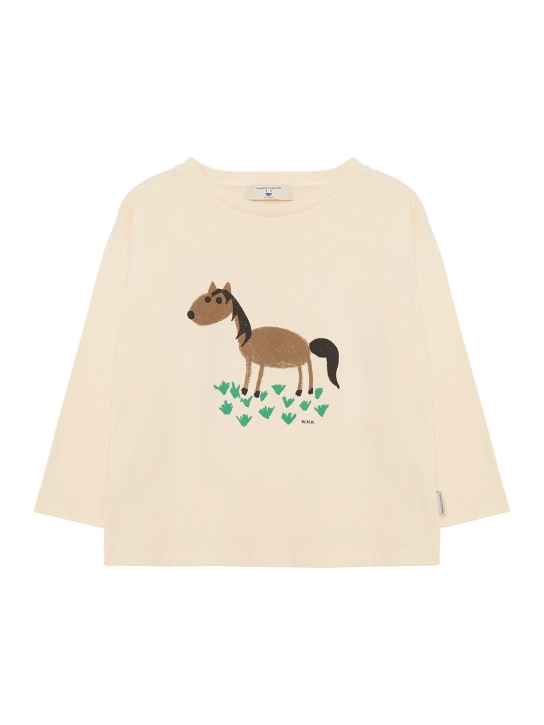 Weekend House Kids: Bedrucktes T-Shirt aus Bio-Baumwollmischung - Hellbeige - kids-boys_0 | Luisa Via Roma