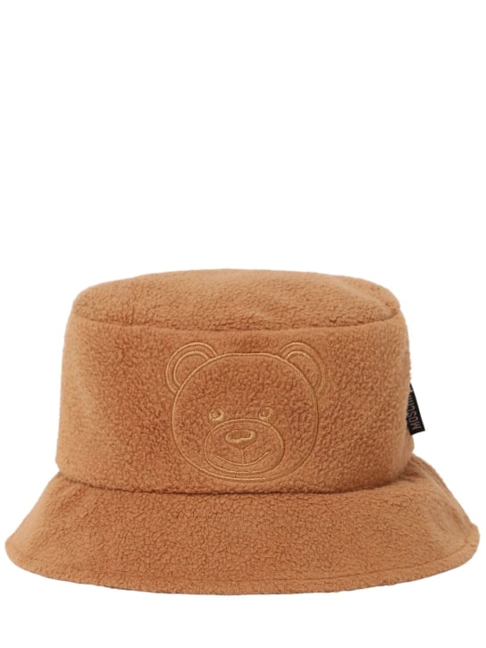 Moschino: Faux fur teddy bucket hat - Brown - kids-girls_0 | Luisa Via Roma