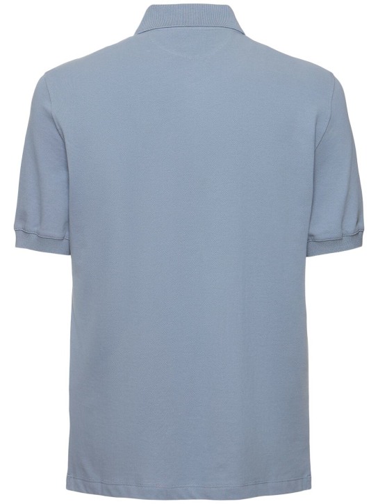 Brunello Cucinelli: Cotton piquet polo - Celestiale - men_4 | Luisa Via Roma