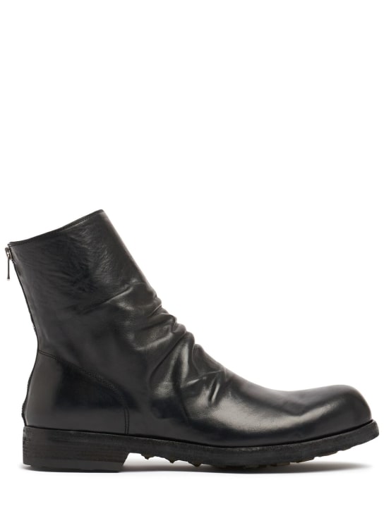 Officine Creative: Bulla zipped leather boots - men_0 | Luisa Via Roma