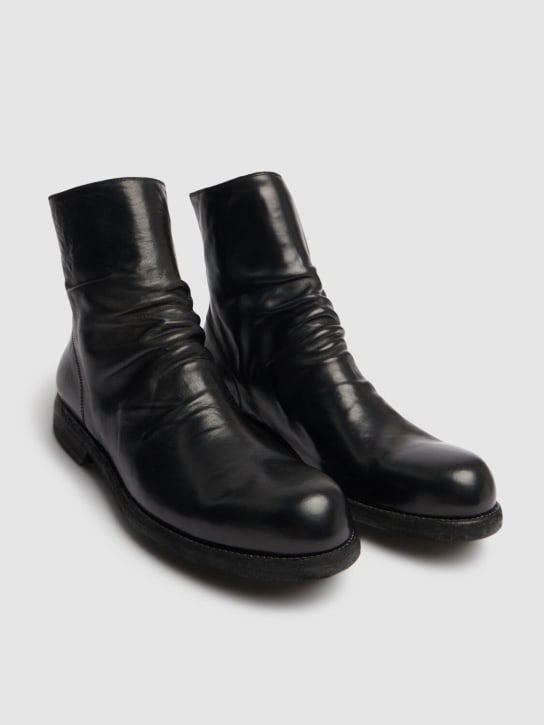 Officine Creative: Bulla zipped leather boots - Black - men_1 | Luisa Via Roma