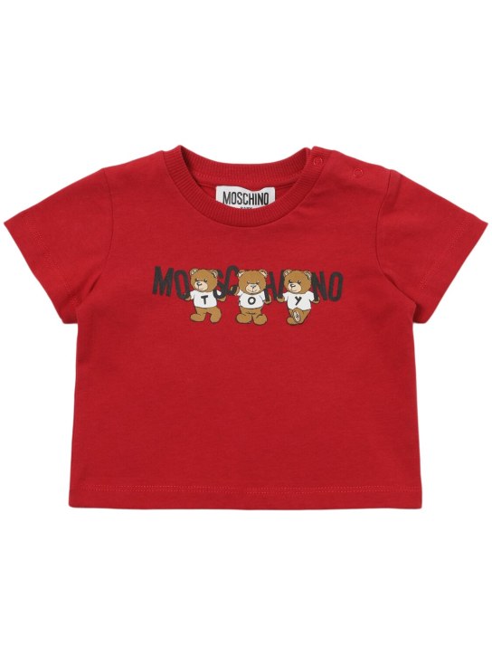 Moschino: Printed cotton jersey t-shirt - kids-boys_0 | Luisa Via Roma