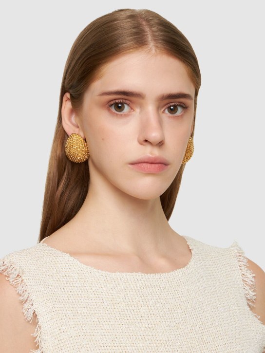 Paola Sighinolfi: Drop stud earrings - Gold - women_1 | Luisa Via Roma