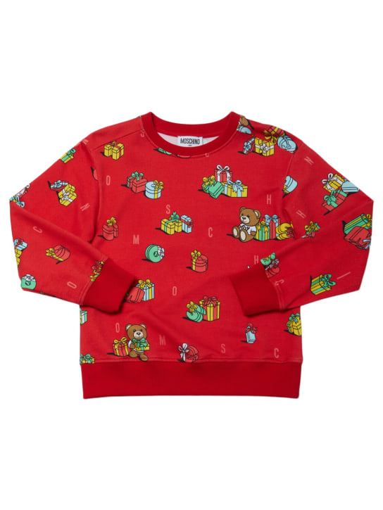 Moschino: Sweatshirt aus Baumwolle - Rot/Bunt - kids-girls_0 | Luisa Via Roma