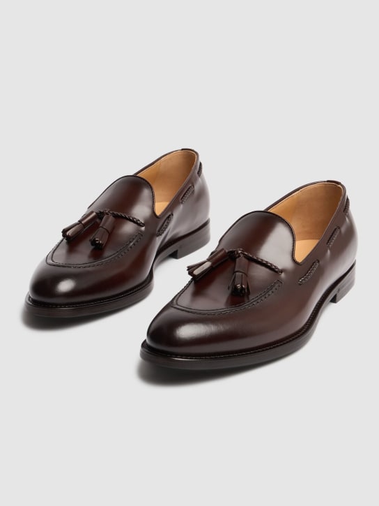 Brunello Cucinelli: Smooth leather loafers - Mud - men_2 | Luisa Via Roma