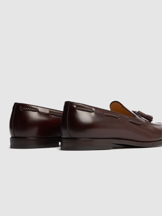 Brunello Cucinelli: Smooth leather loafers - Mud - men_4 | Luisa Via Roma