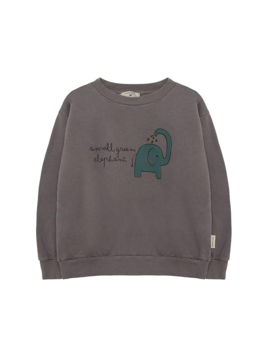 Weekend House Kids: Sweat-shirt en coton biologique mélangé imprimé - Marron - kids-boys_0 | Luisa Via Roma