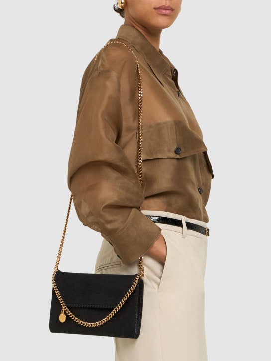 Stella McCartney: Mini Falabella faux leather bag - Black - women_1 | Luisa Via Roma