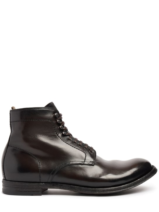 Officine Creative: Anatomia leather lace-up boots - men_0 | Luisa Via Roma