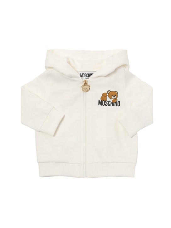 Moschino: Cotton sweatshirt & sweatpants - White - kids-girls_1 | Luisa Via Roma