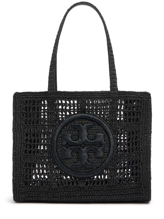 Tory Burch: Small Ella hand-crocheted tote bag - Black - women_0 | Luisa Via Roma