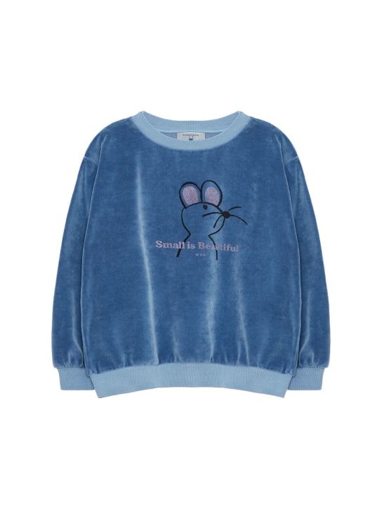 Weekend House Kids: Sweat-shirt en coton biologique brodé - Bleu - kids-boys_0 | Luisa Via Roma