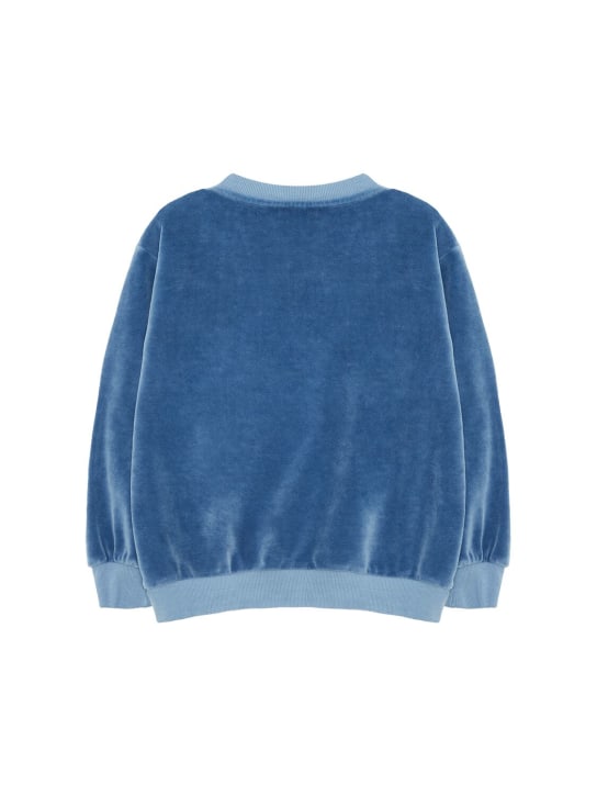 Weekend House Kids: Embroidered organic cotton sweatshirt - Blue - kids-boys_1 | Luisa Via Roma