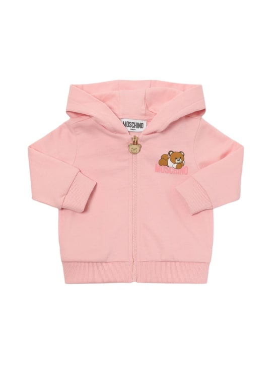 Moschino: Sudadera y pantalones de algodón - Rosa - kids-girls_1 | Luisa Via Roma